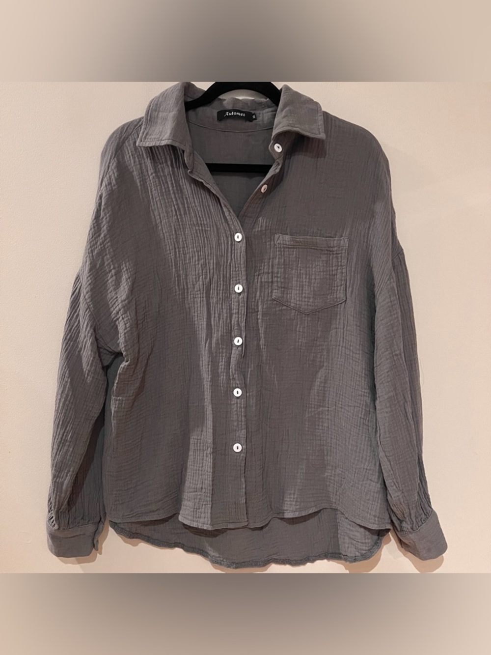 Automet Green Long Sleeve Button Down Top